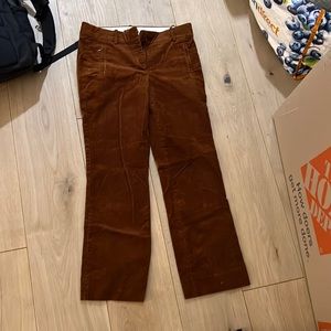 J. Crew brown corduroy, wide, leg pants.